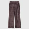 Chenille trousers with straight leg