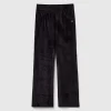 Chenille trousers with straight leg