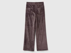Chenille trousers with straight leg