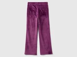 Chenille trousers with straight leg