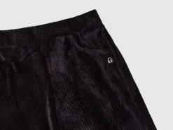 Chenille trousers with straight leg