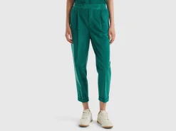 Chinos in velvet with stretch waist