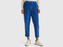 Chinos in velvet with stretch waist