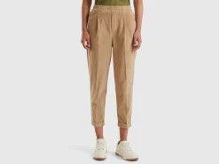 Chinos in velvet with stretch waist
