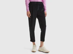 Chinos in velvet with stretch waist