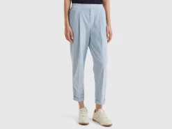 Chinos in velvet with stretch waist