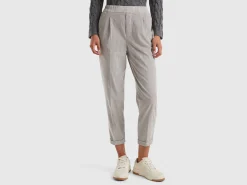 Chinos in velvet with stretch waist
