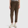 Chinos in velvet with stretch waist
