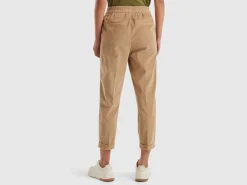 Chinos in velvet with stretch waist