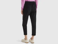 Chinos in velvet with stretch waist