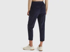 Chinos in velvet with stretch waist