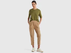 Chinos in velvet with stretch waist