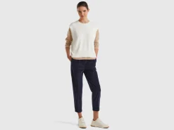 Chinos in velvet with stretch waist