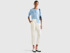 Chinos in velvet with stretch waist