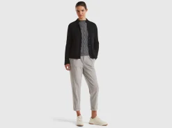 Chinos in velvet with stretch waist