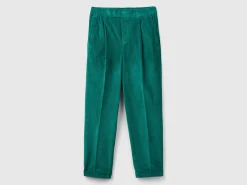 Chinos in velvet with stretch waist