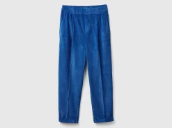 Chinos in velvet with stretch waist