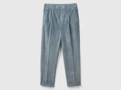 Chinos in velvet with stretch waist