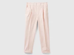 Chinos in velvet with stretch waist