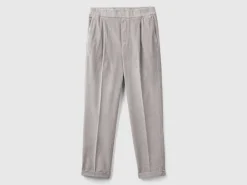 Chinos in velvet with stretch waist