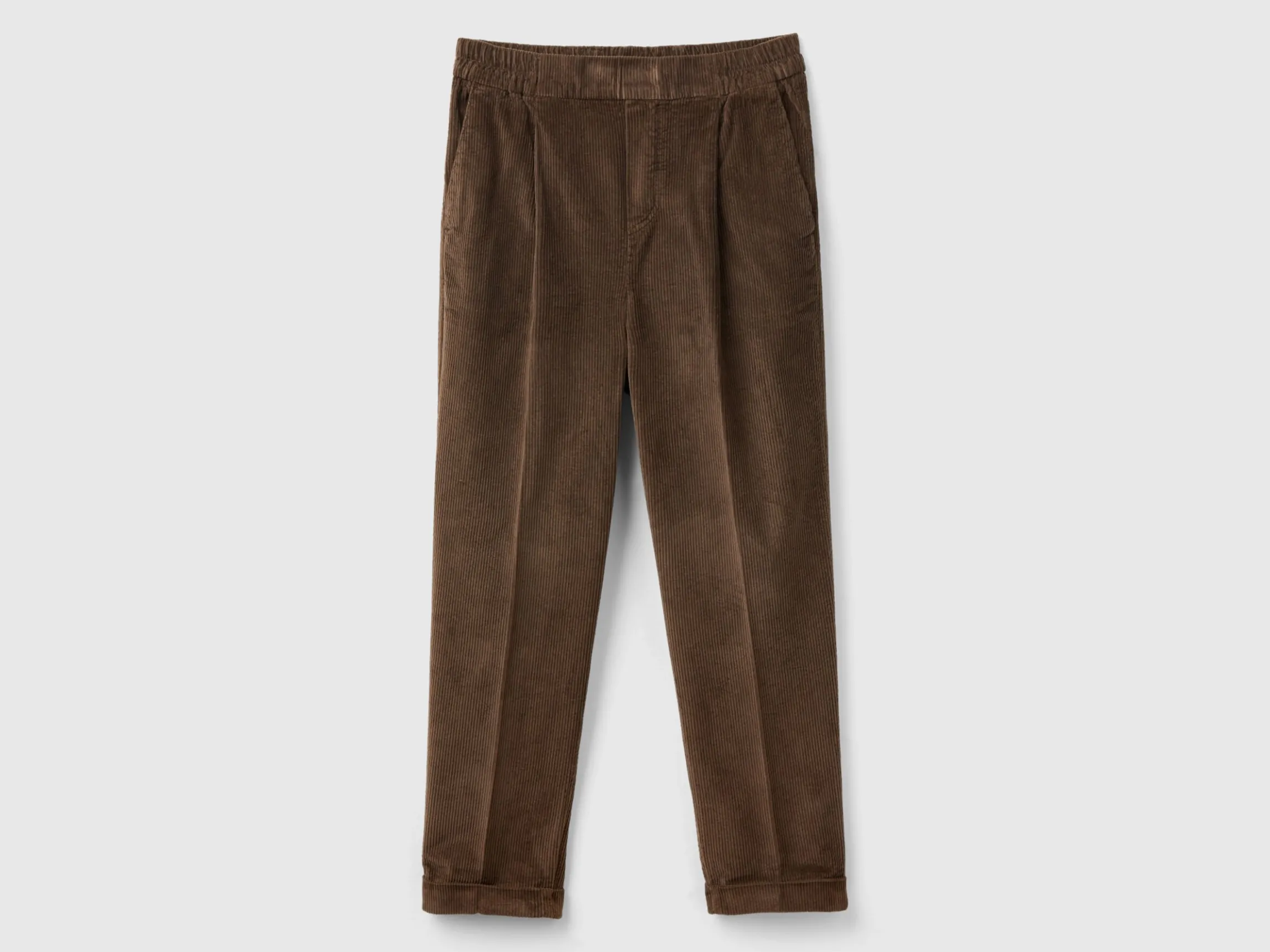 Chinos in velvet with stretch waist