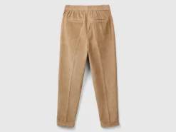Chinos in velvet with stretch waist
