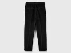 Chinos in velvet with stretch waist