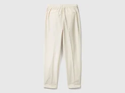 Chinos in velvet with stretch waist