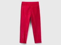 Chinos in velvet with stretch waist