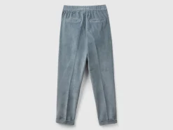 Chinos in velvet with stretch waist