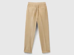 Chinos in velvet with stretch waist