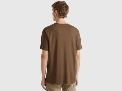 Coffee t-shirt in slub cotton
