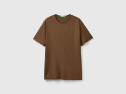 Coffee t-shirt in slub cotton