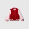 Color block bomber jacket in wool blend