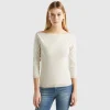 100% cotton boat neck sweater