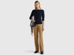 100% cotton boat neck sweater