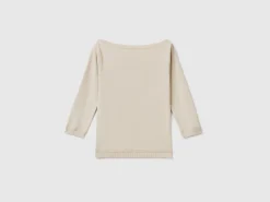 100% cotton boat neck sweater