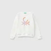100% cotton sweatshirt with glittery logo