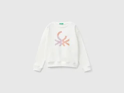 100% cotton sweatshirt with glittery logo