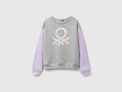 100% cotton sweatshirt with glittery logo
