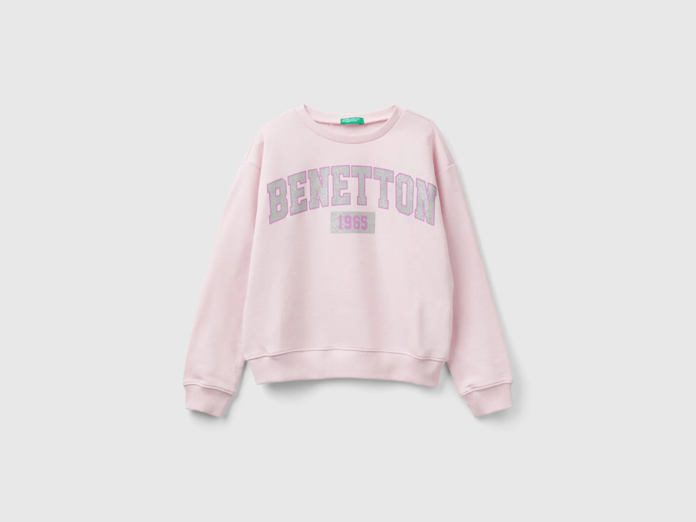 100% cotton sweatshirt with glittery logo