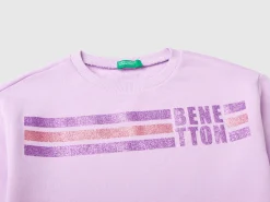 100% cotton sweatshirt with glittery logo