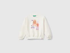 Cream Barbie sweatshirt with glossy print