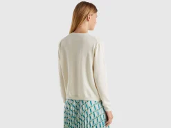 Cream cardigan in pure Merino wool