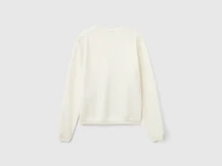 Cream cardigan in pure Merino wool