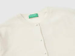 Cream cardigan in pure Merino wool