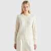 Cream white cardigan in pure cashmere