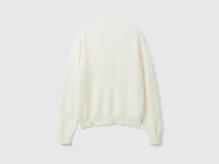 Cream white cardigan in pure cashmere