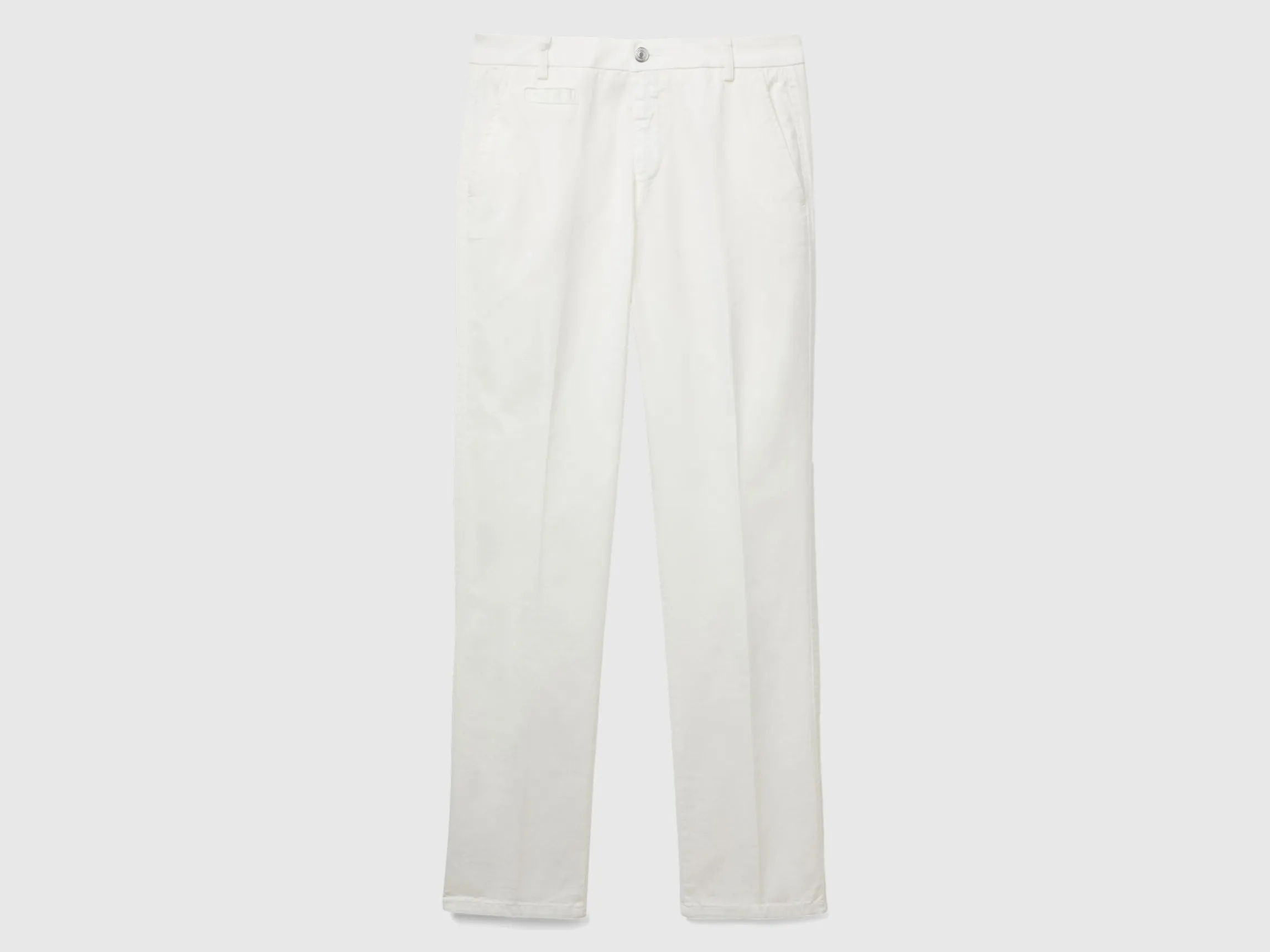 Cream white slim fit cotton chinos