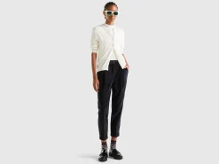 Cream white turtleneck in cashmere and wool blend